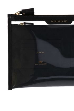 logo-print leather wallet Anya Hindmarch | 180603Clear/Black